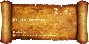 Kubis Andrea névjegykártya